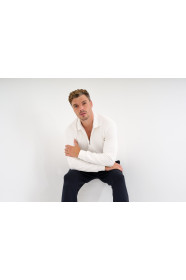 White Interlock Zip Polo Sweatshirt