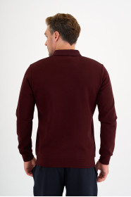 Burgundy Interlock Zip Polo Sweatshirt