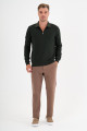 Black Interlock Zip Polo Sweatshirt