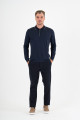 Black Mercerised Placket Zip Polo