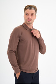 Mink Mercerised Placket Zip Polo