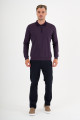 Black Mercerised Placket Zip Polo