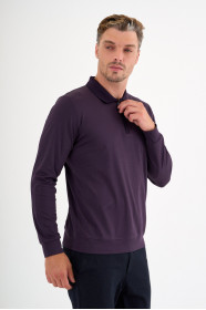 Dark Purple Mercerised Placket Zip Polo