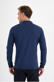 Marine Mercerised Placket Zip Polo