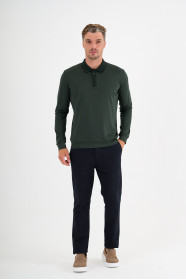 Bottle Green Mercerised Placket Zip Polo