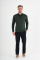 Black Mercerised Placket Zip Polo