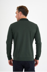 Bottle Green Mercerised Placket Zip Polo