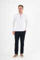 Black Mercerised Contrast Collar Zip Polo
