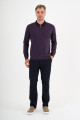 Black Mercerised Contrast Collar Zip Polo