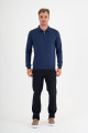 Black Mercerised Contrast Collar Zip Polo