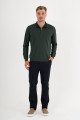 Black Mercerised Contrast Collar Zip Polo