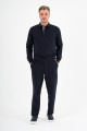 Black Interlock Polo Sweatshirt