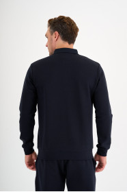 Navy Interlock Polo Sweatshirt