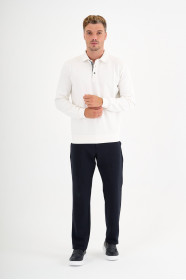 Bone Interlock Polo Sweatshirt