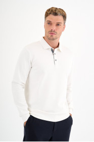 Bone Interlock Polo Sweatshirt
