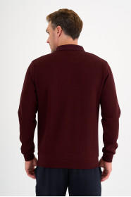 Burgundy Interlock Polo Sweatshirt