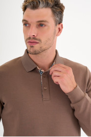 Mink Interlock Polo Sweatshirt