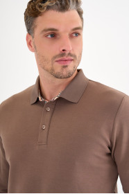 Mink Interlock Polo Sweatshirt