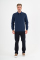 Black Interlock Polo Sweatshirt