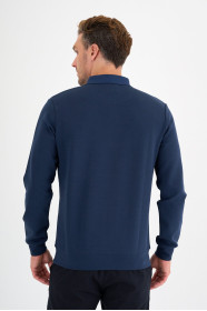 Marine Blue Interlock Polo Sweatshirt