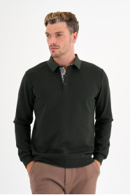 Dark Green Interlock Polo Sweatshirt