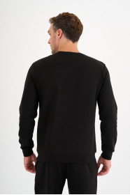 Black Interlock Crew Neck Sweatshirt