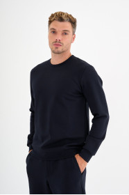 Navy Interlock Crew Neck Sweatshirt