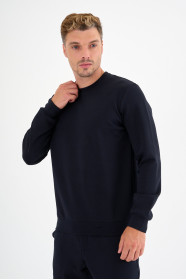 Navy Interlock Crew Neck Sweatshirt