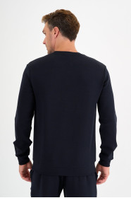 Navy Interlock Crew Neck Sweatshirt