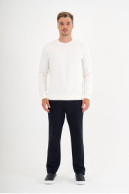Bone Interlock Crew Neck Sweatshirt