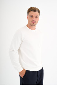 Bone Interlock Crew Neck Sweatshirt