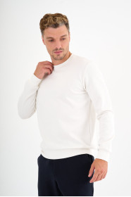 Bone Interlock Crew Neck Sweatshirt