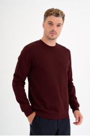 Burgundy Interlock Crew Neck Sweatshirt