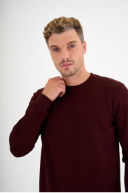Burgundy Interlock Crew Neck Sweatshirt