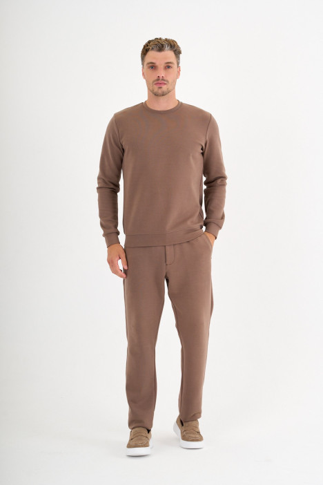 Mink Interlock Crew Neck Sweatshirt