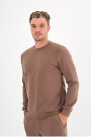 Mink Interlock Crew Neck Sweatshirt