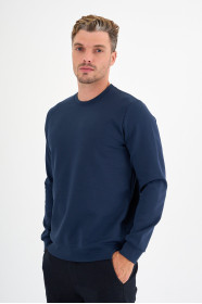 Marine Blue Interlock Crew Neck Sweatshirt