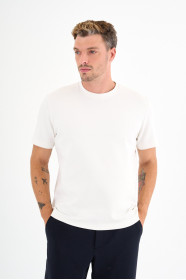 Bone Interlock Crew Neck T-Shirt