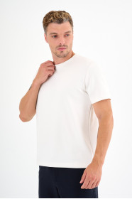 Bone Interlock Crew Neck T-Shirt