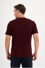 Burgundy Interlock Crew Neck T-Shirt