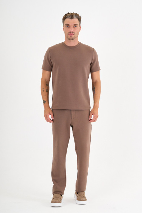 Mink Interlock Crew Neck T-Shirt