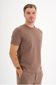 Mink Interlock Crew Neck T-Shirt