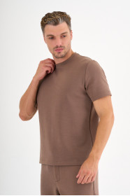 Mink Interlock Crew Neck T-Shirt