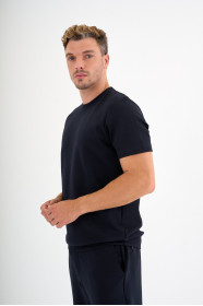 Navy Interlock Crew Neck T-Shirt