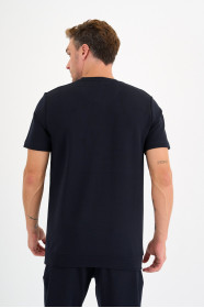 Navy Interlock Crew Neck T-Shirt