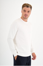 Bone Interlock Crew Neck Sweatshirt
