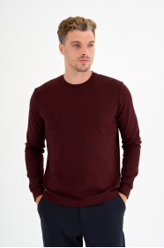 Burgundy Interlock Crew Neck Sweatshirt