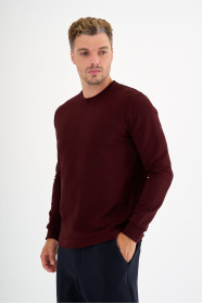 Burgundy Interlock Crew Neck Sweatshirt