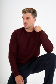 Burgundy Interlock Crew Neck Sweatshirt