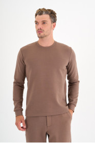 Mink Interlock Crew Neck Sweatshirt